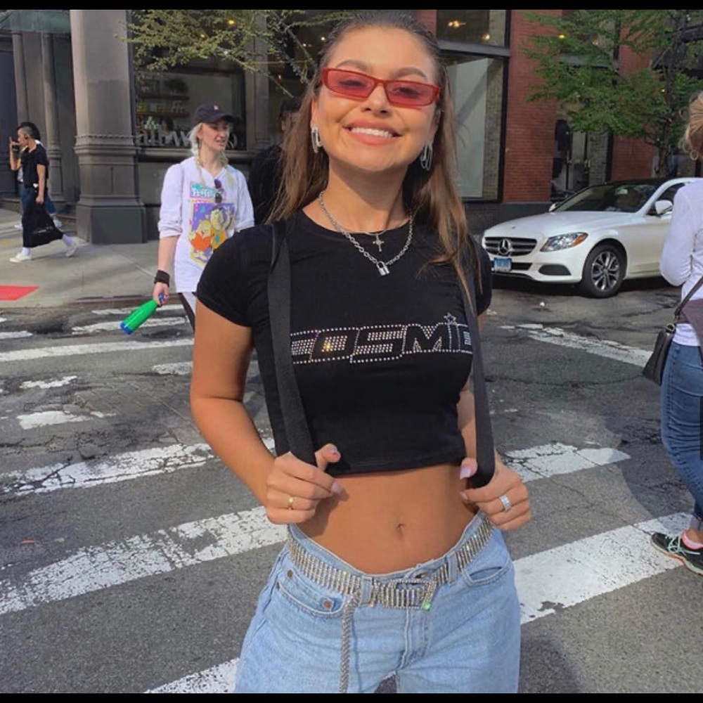 Instock💖New Cosmic crop top black shirt